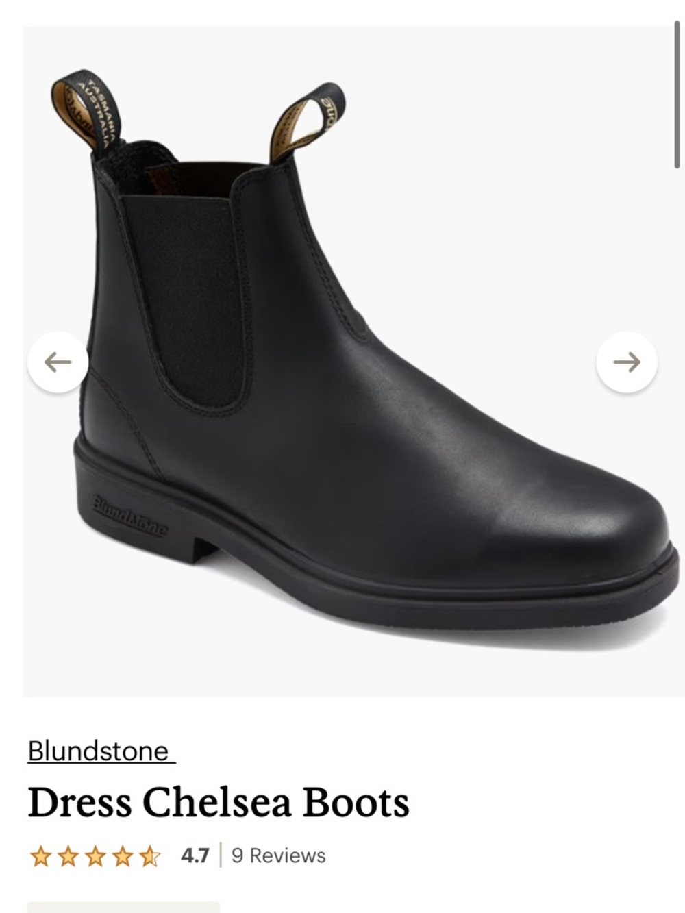 Unisex Blundstone Black Chelsea Dress Boots